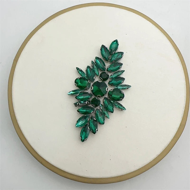 Floral Rhinestone Iron-On Applique – Crystal Beaded Patch Rhinestone Iron-On Patch SWANS