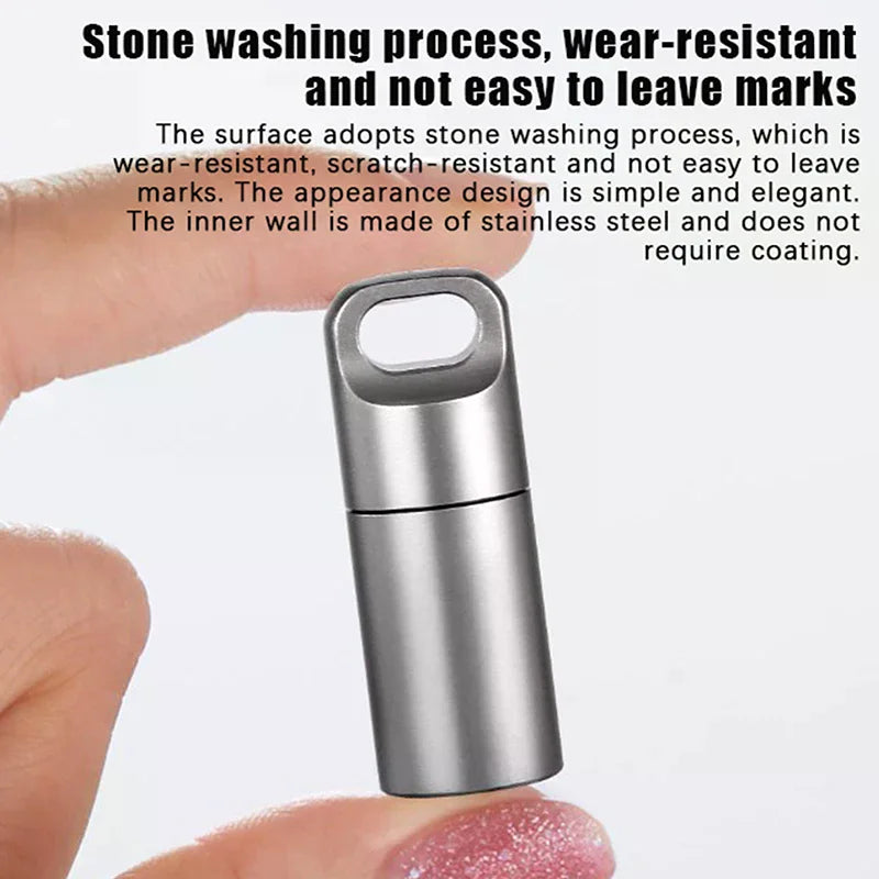 Waterproof Stainless Steel Capsule Pill Case – Mini EDC Holder Capsule Pill Case SWANS