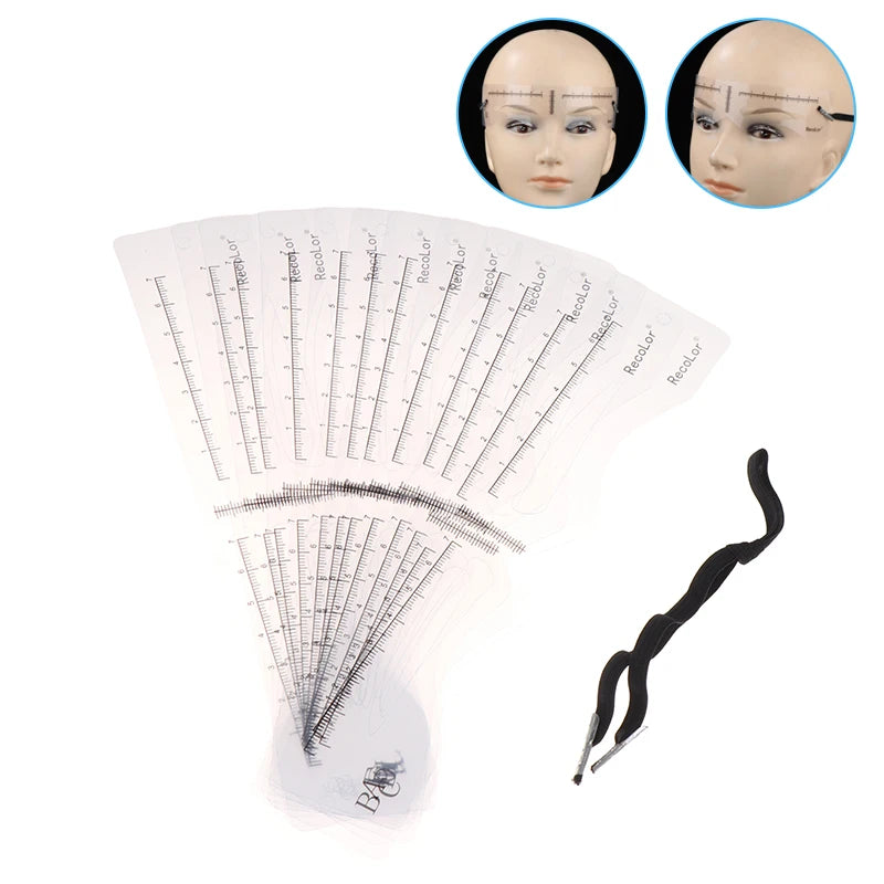 12-Pack Reusable Silicone Eyebrow Stencils – DIY Shaping Kit Eyebrow Stencil Set SWANS
