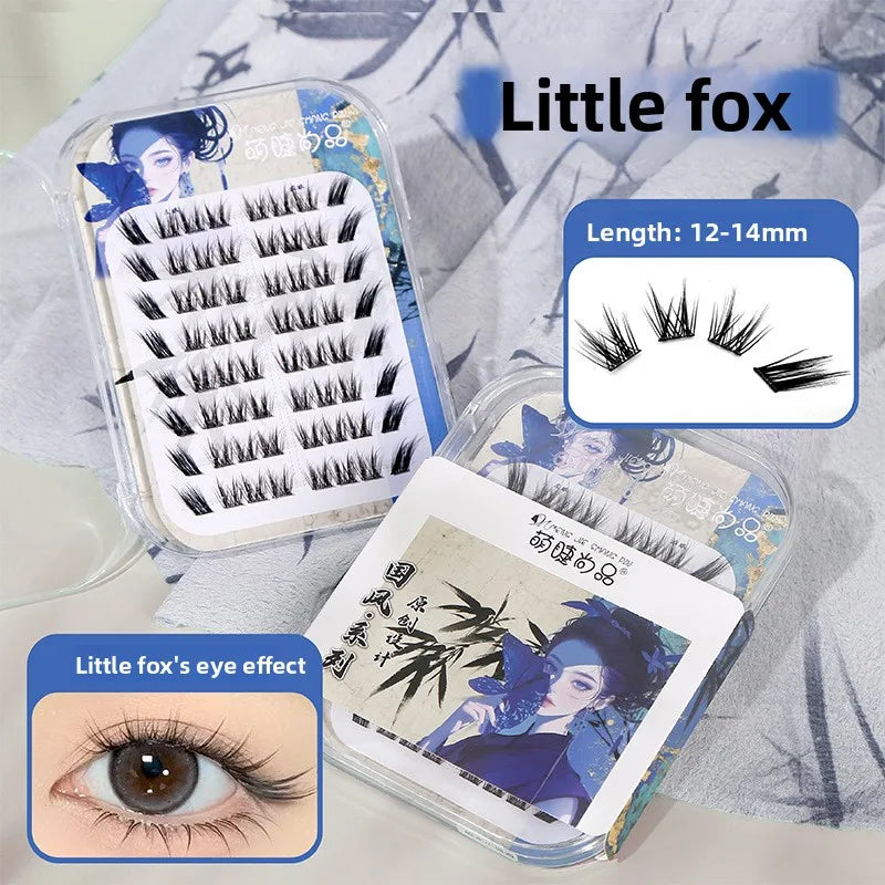 Self-Adhesive False Eyelashes – Fluffy Winged Fox 12–14mm False Eyelashes SWANS