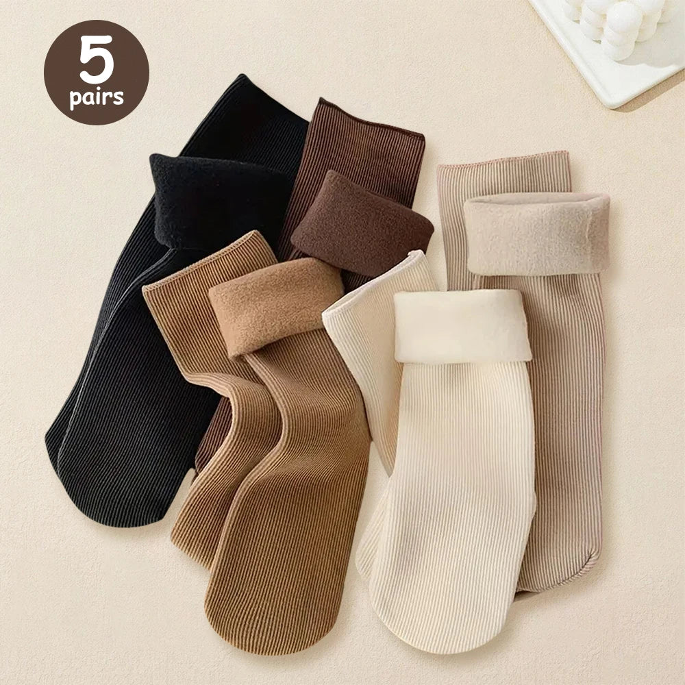 Thermal Winter Socks – Thick Seamless Unisex Snow Socks Thermal Winter Socks SWANS 5 Pairs-Random mixed One Size