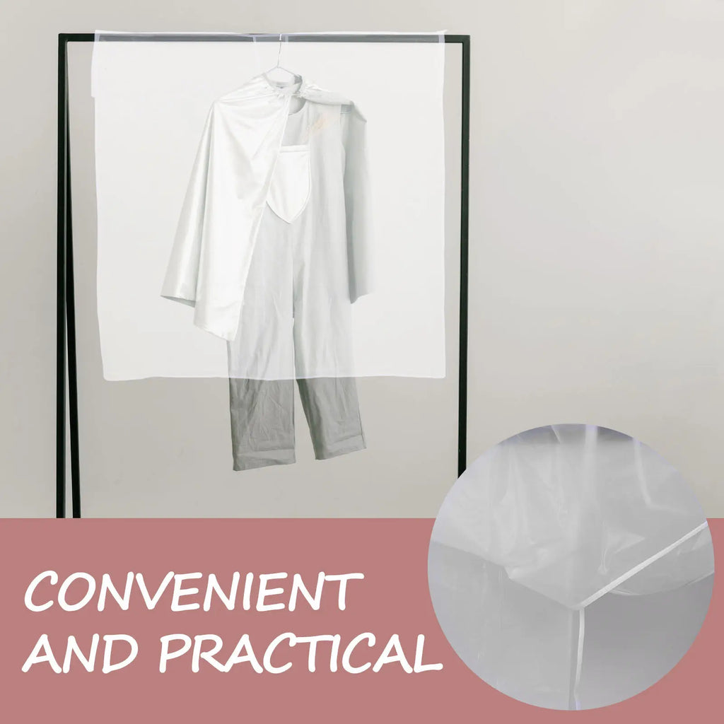 2-Pack Translucent Dustproof Clothing Covers for Open Closet Wardrobe Dust Cover SWANS