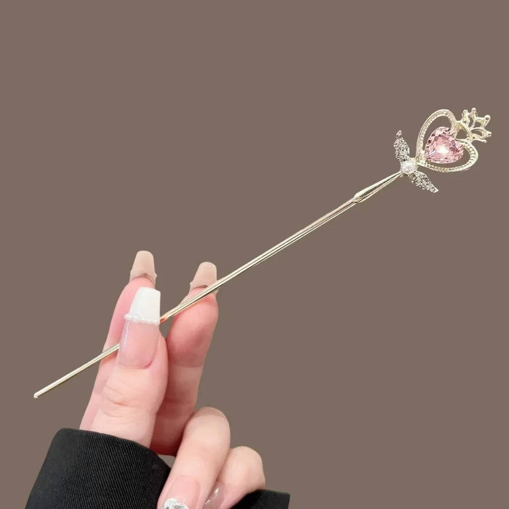 Star & Moon Hair Chopsticks – Zinc Alloy Moonstone Hairpin Hair Chopsticks SWANS Style 3