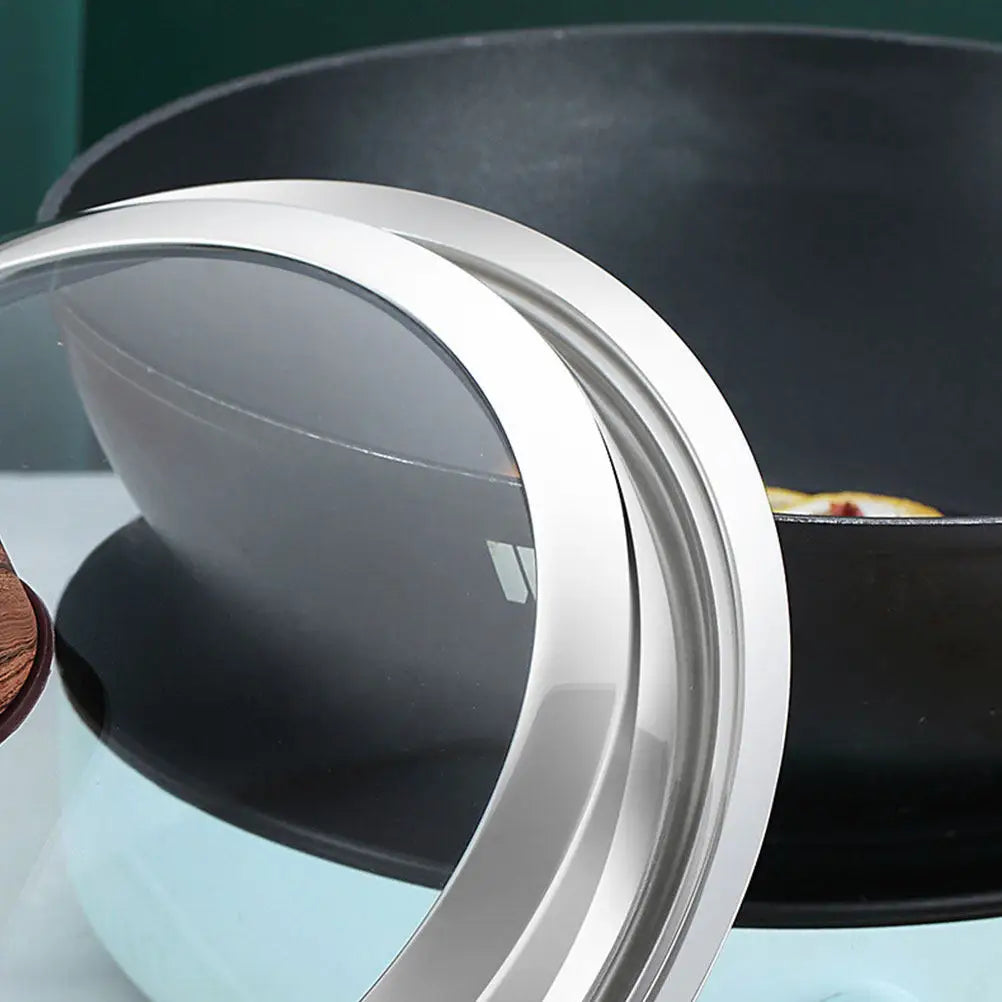 Universal Glass Pot Lid Anti-Splash Stainless Steel Cover Cookware Lid SWANS