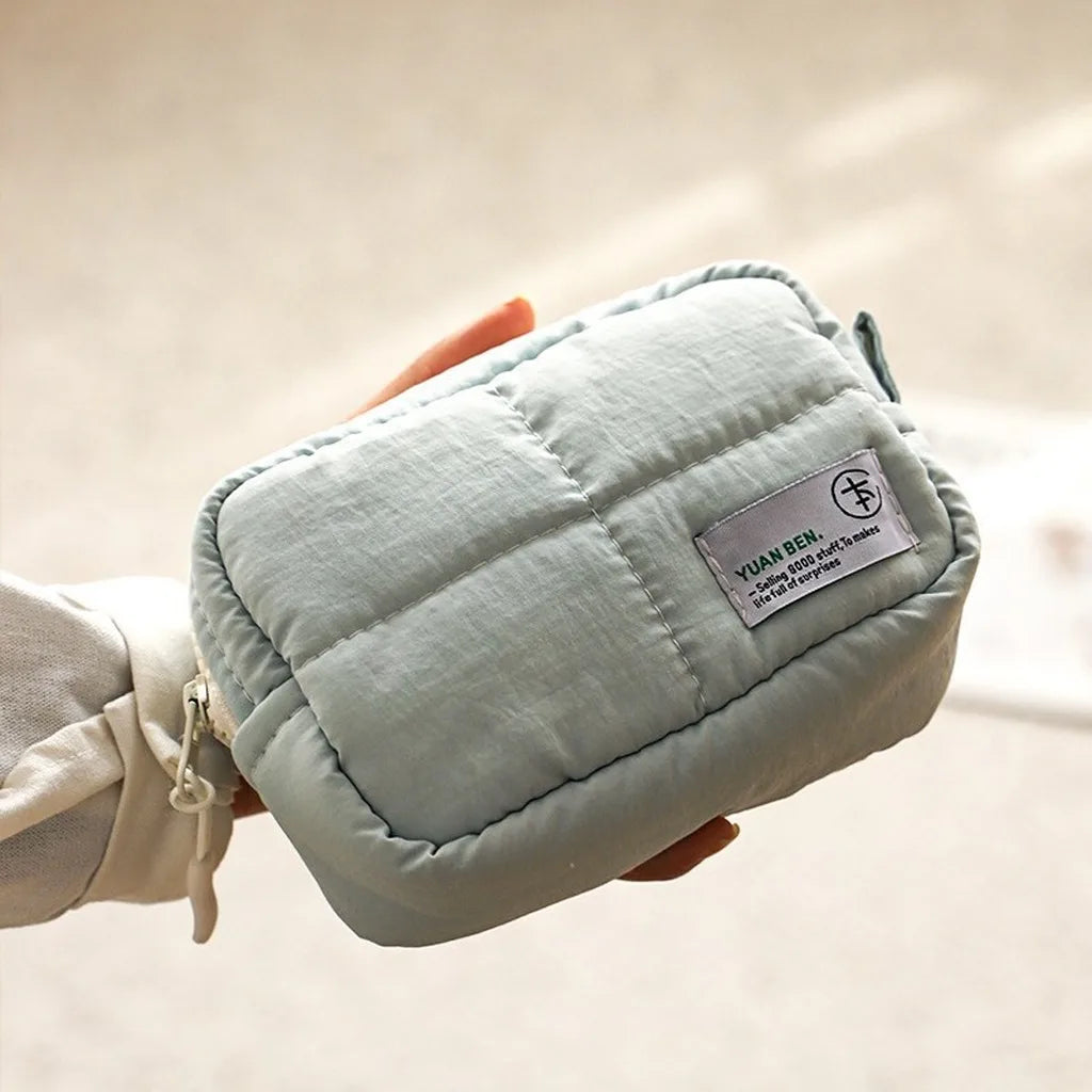 SWANS Waterproof Nylon Cosmetic Bag – Multi-Use Storage Pouch Cosmetic Storage Bag SWANS Light Blue-1 As Show