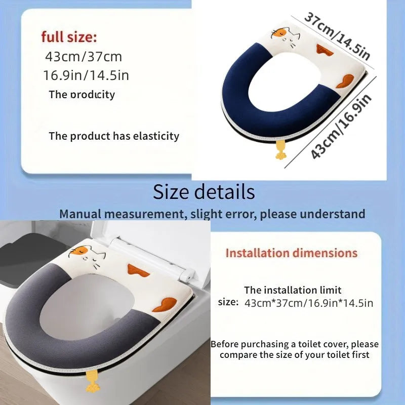 SWANS Plush Toilet Seat Cushion – Waterproof Non-Slip Cover Toilet Seat Cushion SWANS