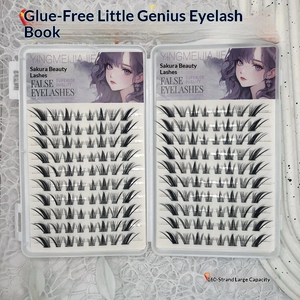 Korean Winged Fox Cluster False Eyelashes – No Glue Fluffy False Eyelashes SWANS