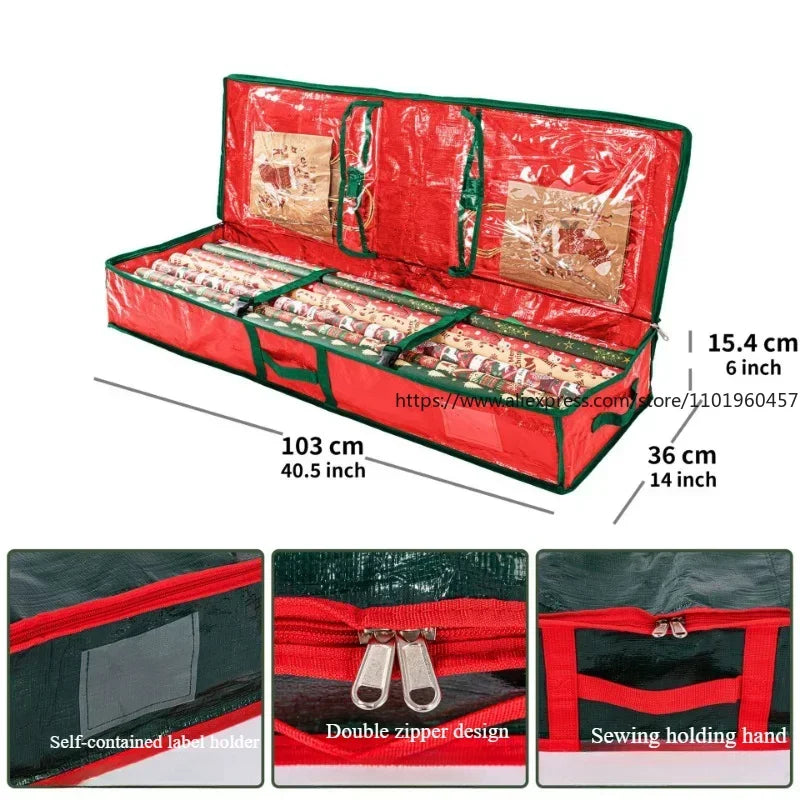 Wrapping Paper Storage Bag – 600D Oxford Cloth Organizer Gift Wrap Organizer SWANS