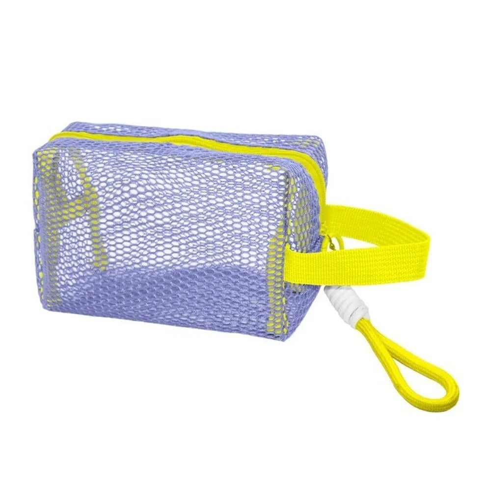 SWANS Mesh Makeup Bag – Large Capacity Travel Cosmetic Organizer Cosmetic Storage Bag SWANS Purple-Handheld One Size