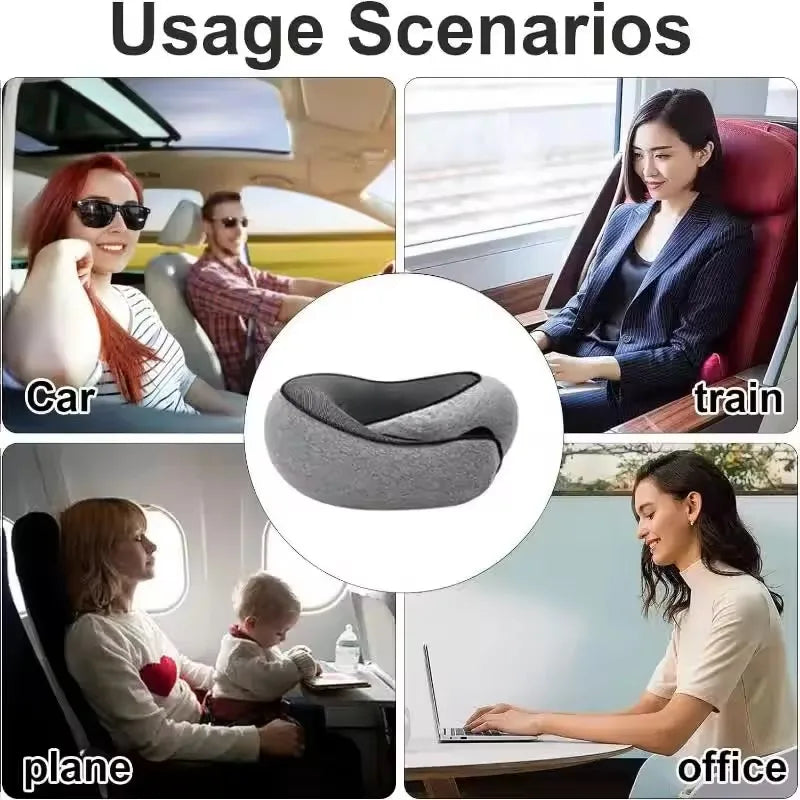 Memory Foam Travel Neck Pillow – Adjustable U-Shape Support Travel Neck Pillow SWANS