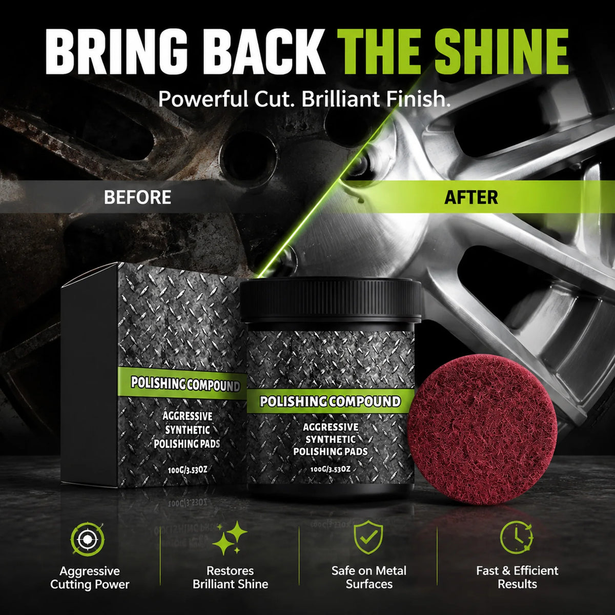 SWANS Polishing Compound Kit – Car, Metal & Hard Surface Polish Car Polishing Compound SWANS