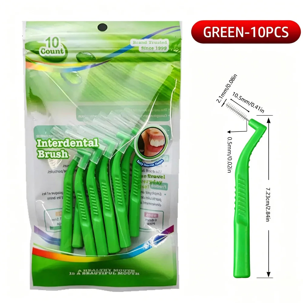SWANS L-Type Interdental Brushes – Soft Bristle 10-Pack Interdental Brush SWANS GREEN