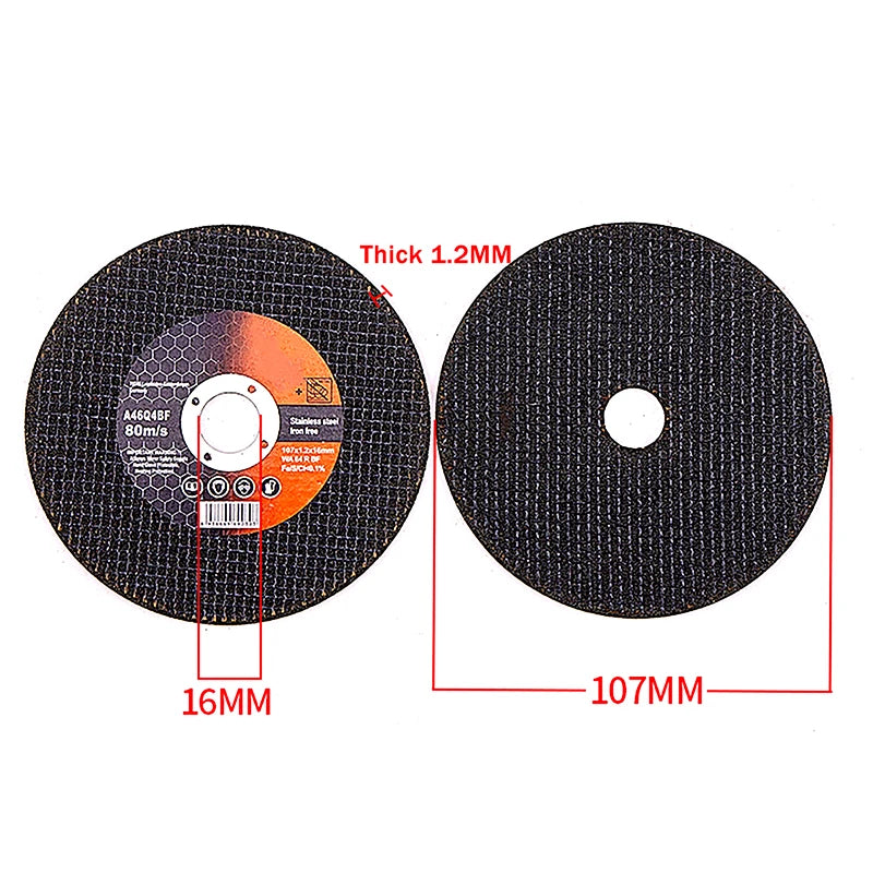 5-Pack 107mm Resin Cutting Discs for Angle Grinder – Metal Angle Grinder Disc SWANS Black