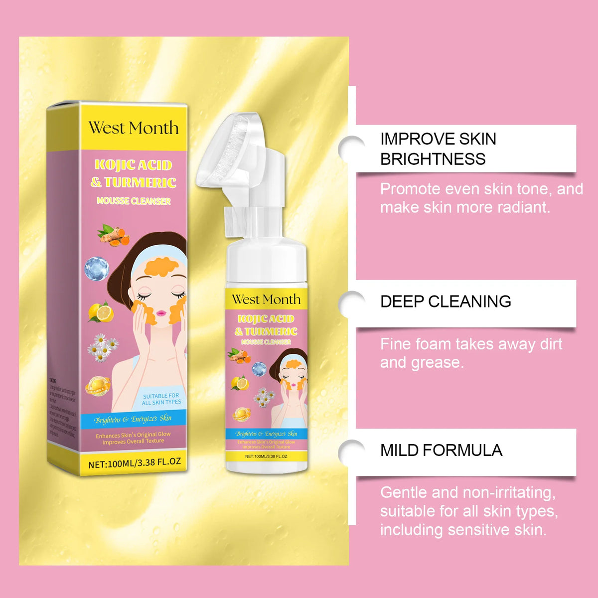 Turmeric Kojic Acid Facial Cleanser – Brighten & Deep Clean Facial Cleanser SWANS