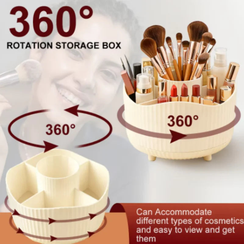 SWANS 360° Rotating Makeup Organizer – Acrylic Brush Holder Makeup Organizer SWANS