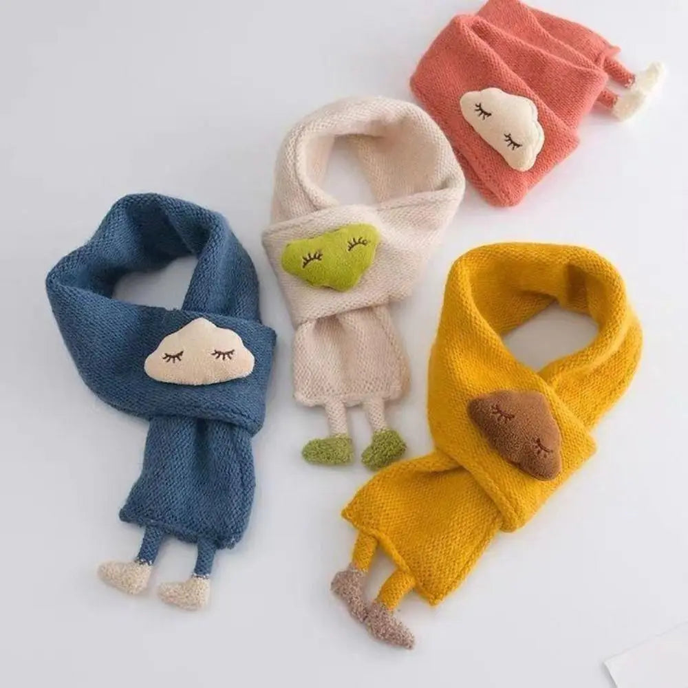 Korean Knit Baby Scarf – Cartoon Cloud Toddler Neck Wrap Baby Knit Scarf SWANS