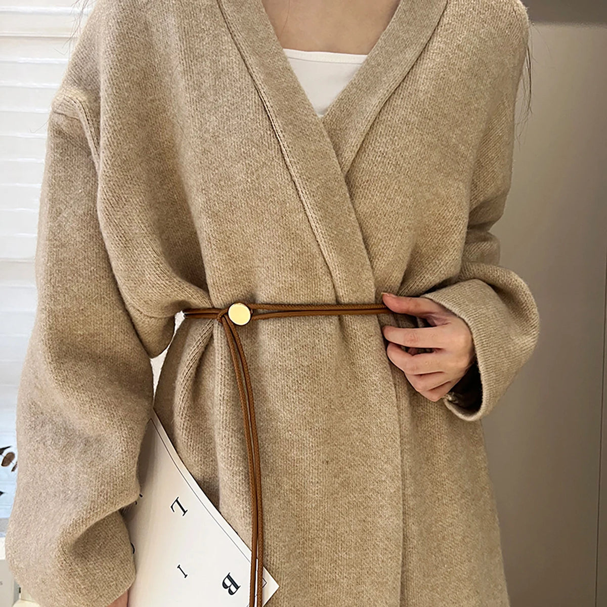 Women's PU Leather Rope Knot Thin Waist Belt – Solid Color Women's Waist Belt SWANS
