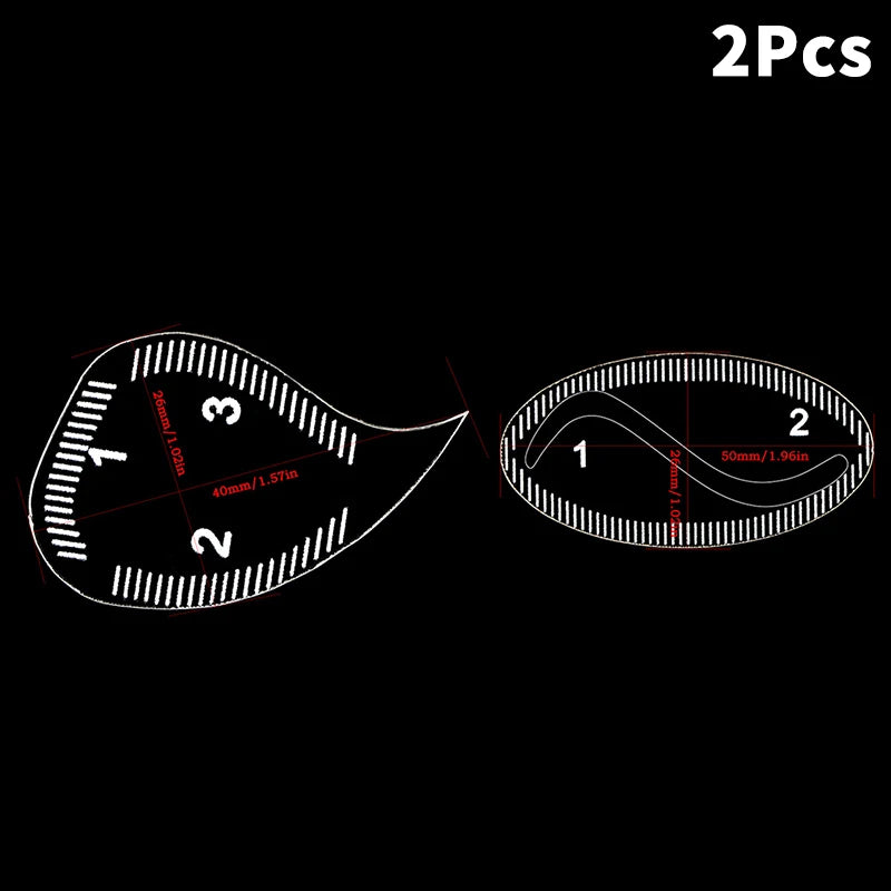 Brow Mapping Ruler – Eyebrow Shaping & Microblading Stencil Eyebrow Shaping Tool SWANS 2Pcs BC
