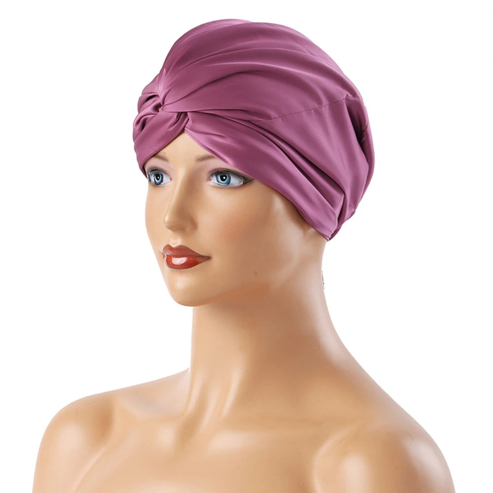Adjustable Satin Sleep Hair Bonnet – Double Layer Night Cap Satin Sleep Bonnet SWANS