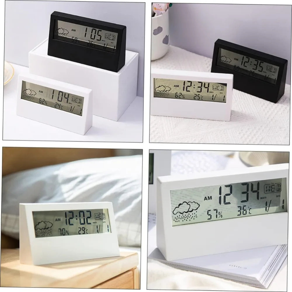 Digital Hygrometer Thermometer Clock – Indoor Temp & Humidity Hygrometer Alarm Clock SWANS