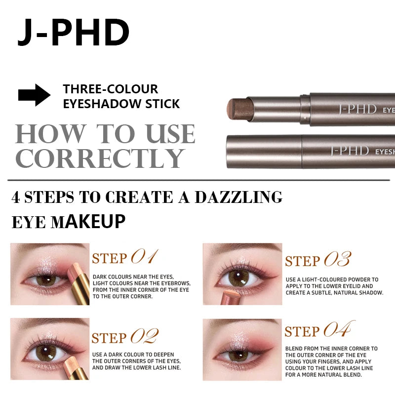 3-in-1 Gradient Eyeshadow Stick – Waterproof Cream Eye Pen Eyeshadow Stick SWANS