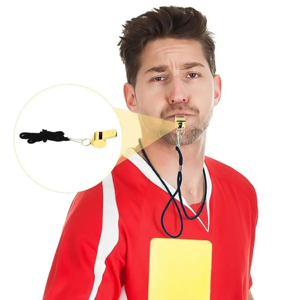 Professional Stainless Steel Referee Whistle with Lanyard Referee Whistle SWANS