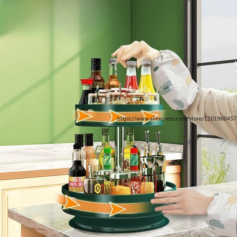 SWANS Rotatable Multi-Tier Spice Rack Countertop Organizer Spice Rack Organizer SWANS