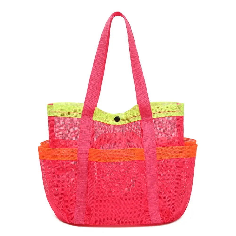 SWANS Mesh Beach Tote Bag – Foldable Quick-Dry Large Capacity Mesh Beach Tote Bag SWANS Red One Size