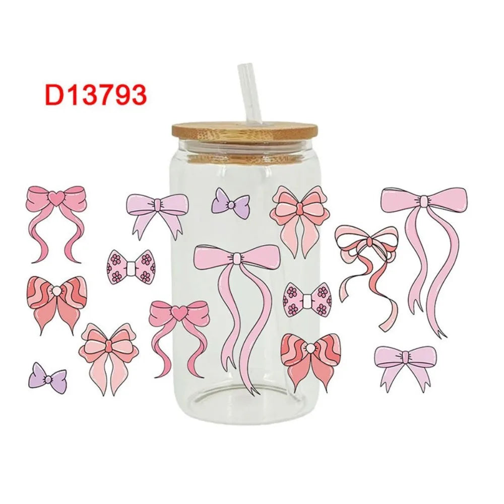 UV DTF Transfer Sticker – Waterproof Wrap for 16oz Glass Cup Cup Wrap Sticker SWANS 1