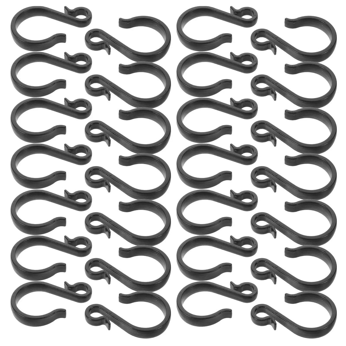 40-Pack Plastic Flat S Hooks – Kitchen, Bathroom & Drain Rack Storage S Hooks SWANS