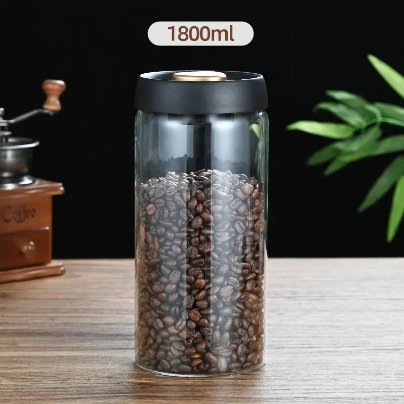 SWANS Vacuum Sealed Glass Coffee Bean Airtight Storage Jar Airtight Storage Jar SWANS 1800ml