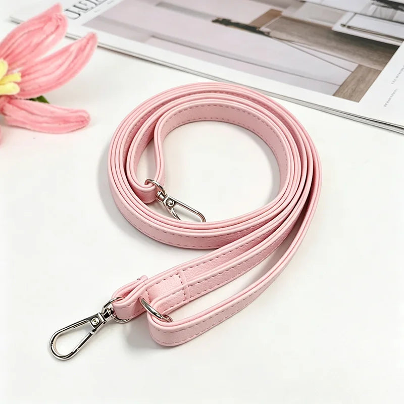 PU Leather Adjustable Bag Strap – Gold & Silver Buckle Bag Strap SWANS Silver buckle pink