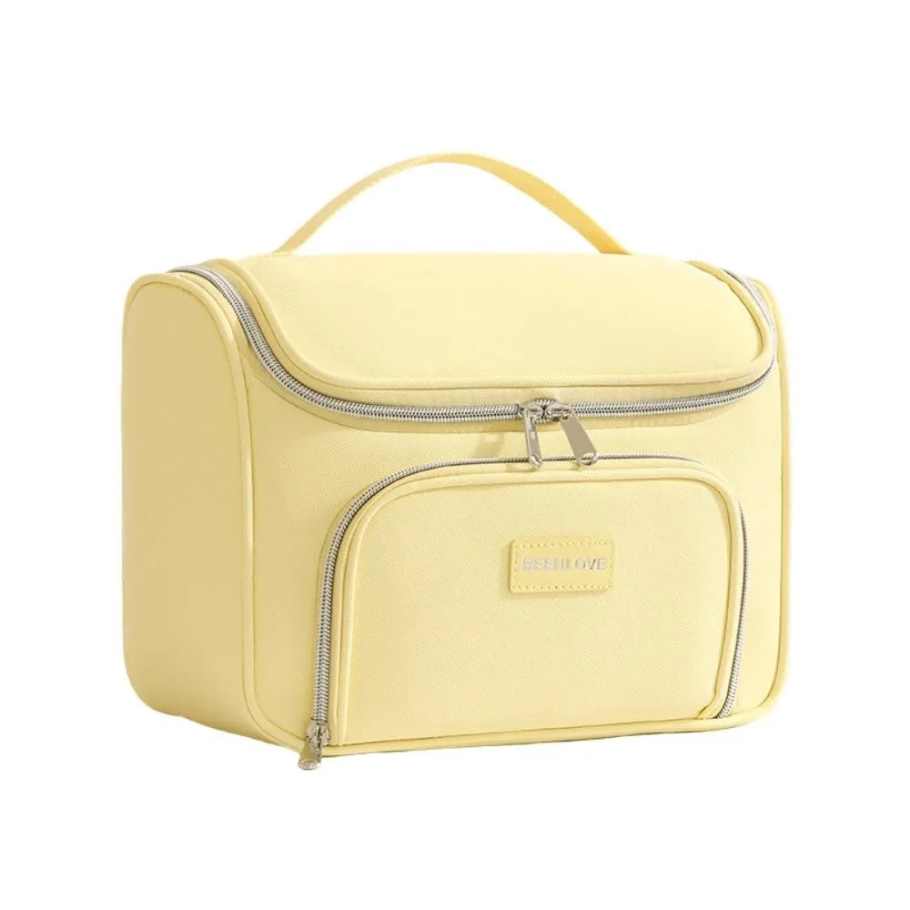 Multi-Compartment Travel Makeup Bag | Zipper Cosmetic Organizer Cosmetic Organizer Bag SWANS Yellow