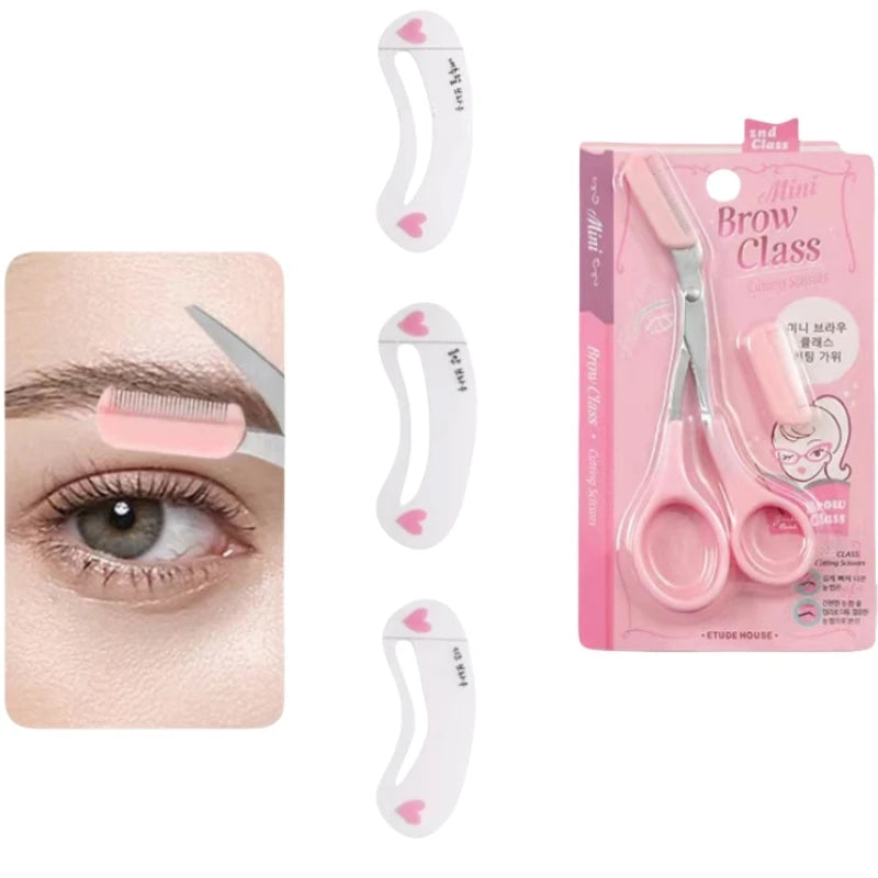 Eyebrow Trimmer Scissor with Comb & 6 Stencil Templates Kit Eyebrow Grooming Kit SWANS 1 shears 6 Template