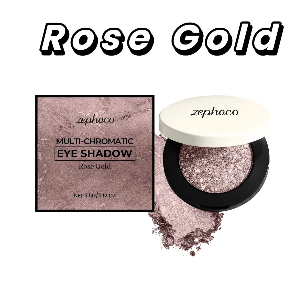 Zephoco 4-Color Eyeshadow Palette – Shimmer Matte Glitter Eyeshadow Palette SWANS Gold 1PC
