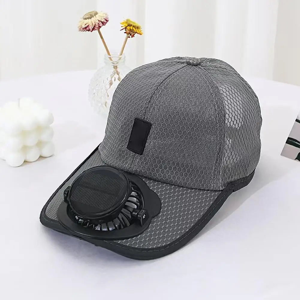 Solar Fan Baseball Cap – Cooling Mesh Sun Hat for Men & Women Solar Fan Cap SWANS