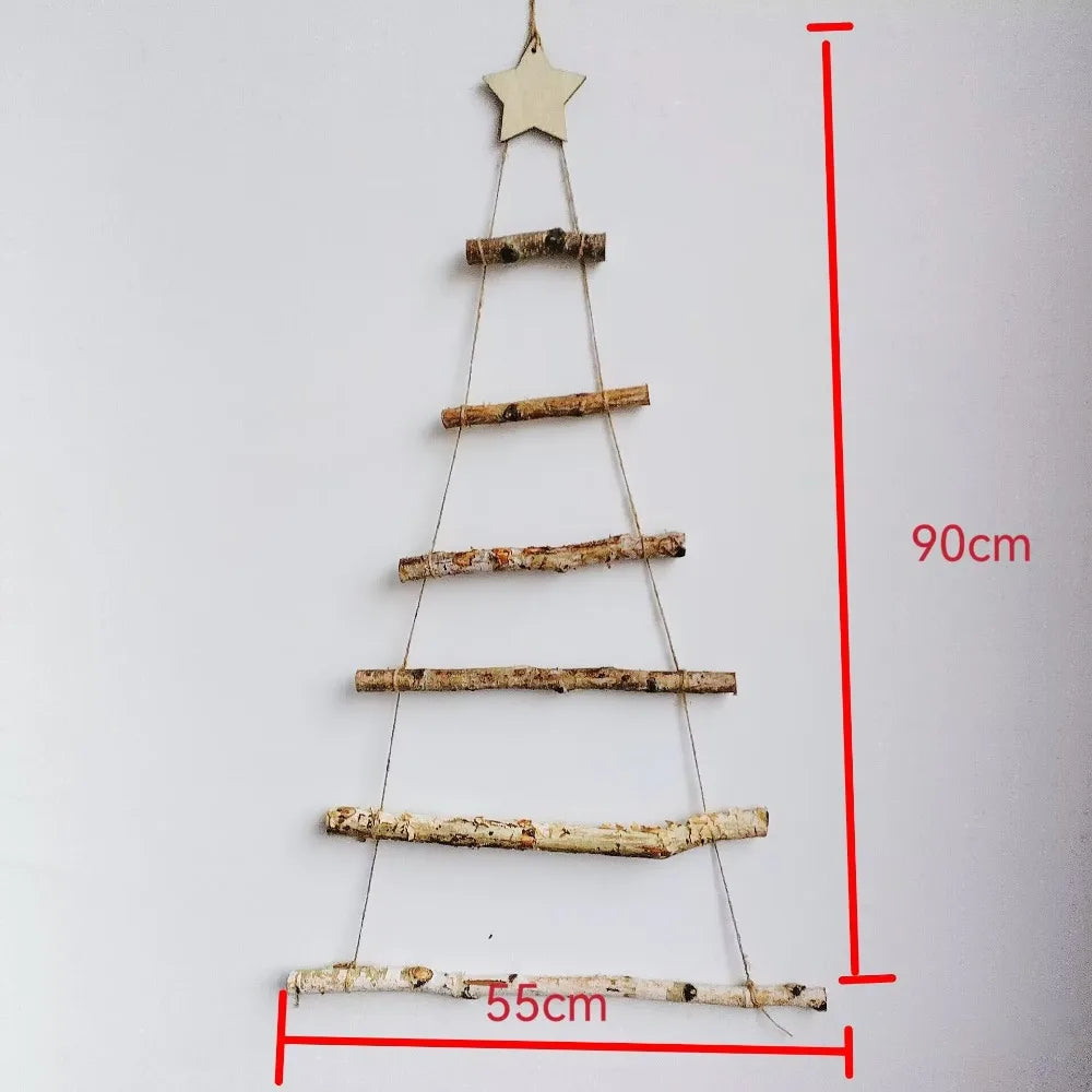 Wooden Star Ladder Wall Hanging Ornament | Shabby Chic Décor Wall Hanging Ornament SWANS Wood