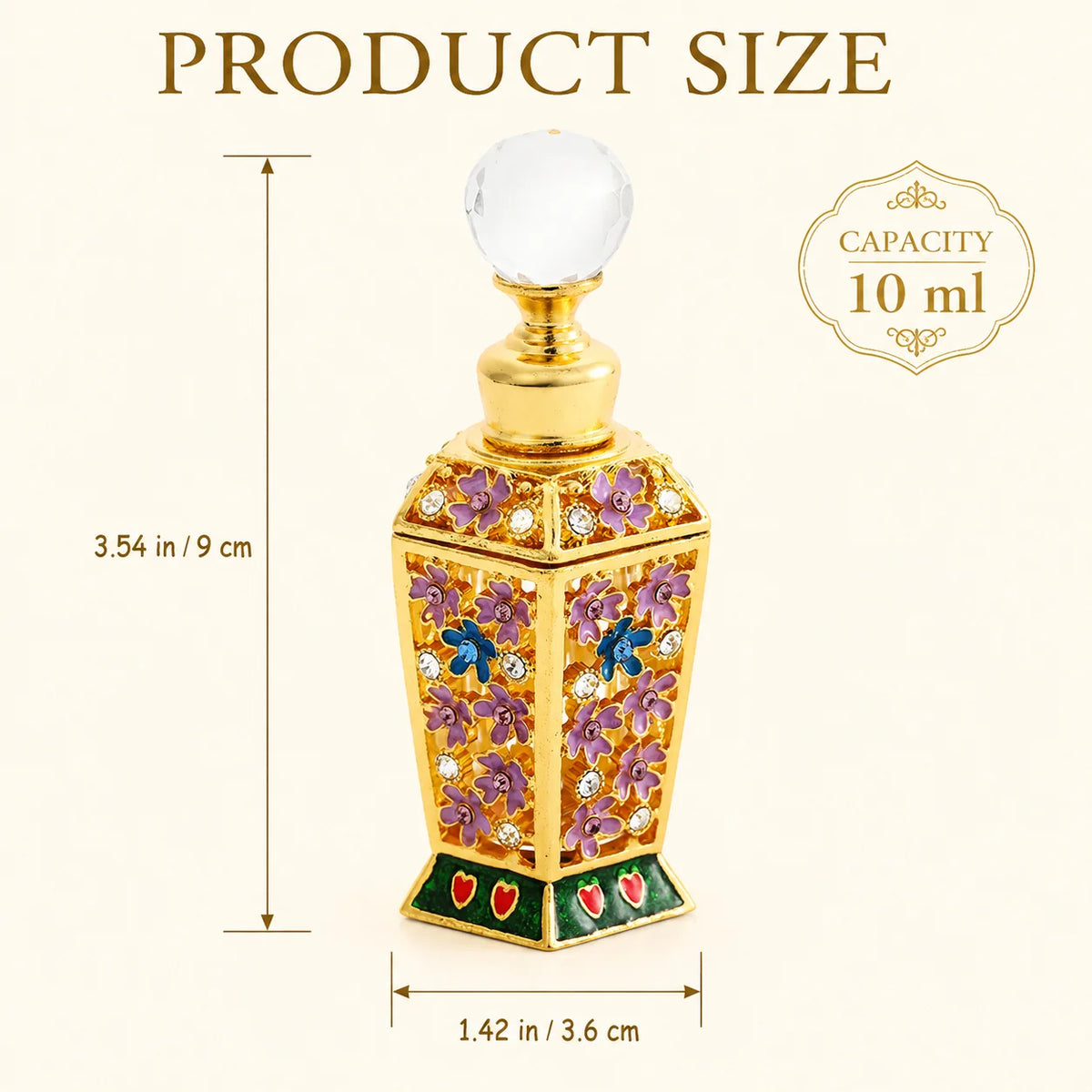 10ml Vintage Refillable Glass Perfume Bottle Crystal Cap Refillable Perfume Bottle SWANS