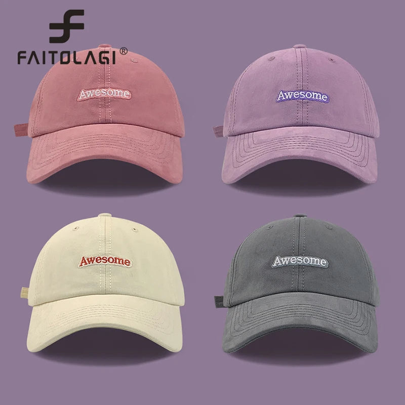 Candy Color Women's Baseball Cap – Letter Embroidery Snapback Baseball Cap SWANS