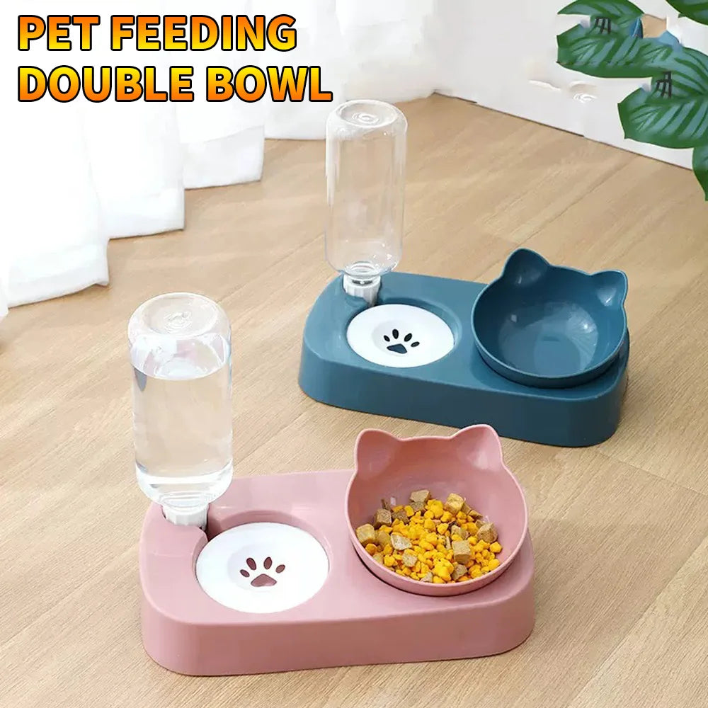 SWANS Double Pet Bowl – Auto Water Feeder for Cats & Dogs Double Pet Bowl SWANS