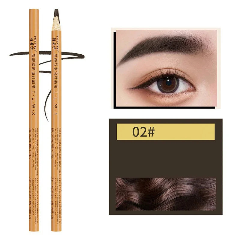Waterproof Microblading Eyebrow Pencil – Long-Lasting Brow Define Eyebrow Pencil SWANS 02 Brown Coffee
