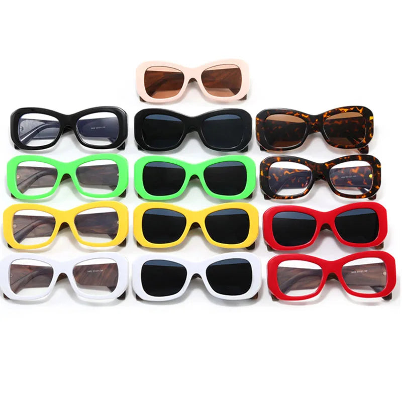 Y2K Big Frame Punk Sunglasses – UV400 Wide Leg Vintage Shades Fashion Sunglasses SWANS