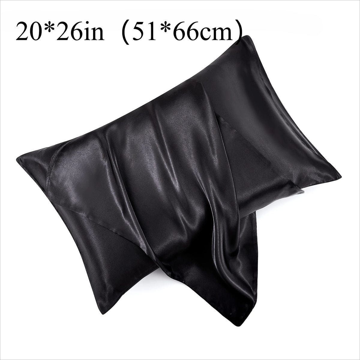 SWANS Satin Pillowcase Pair – Soft, Breathable Envelope Close Satin Pillowcase SWANS black 1 Pair 2pcs