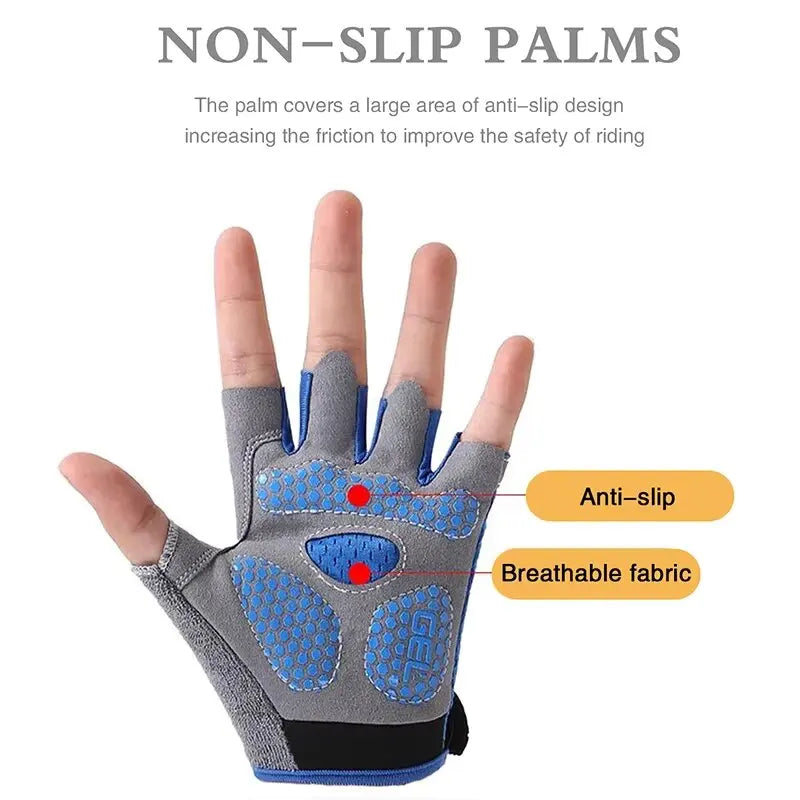 Kids Half-Finger Anti-Slip Cycling Skateboard Gloves Ages 4–12 Kids Sports Gloves SWANS