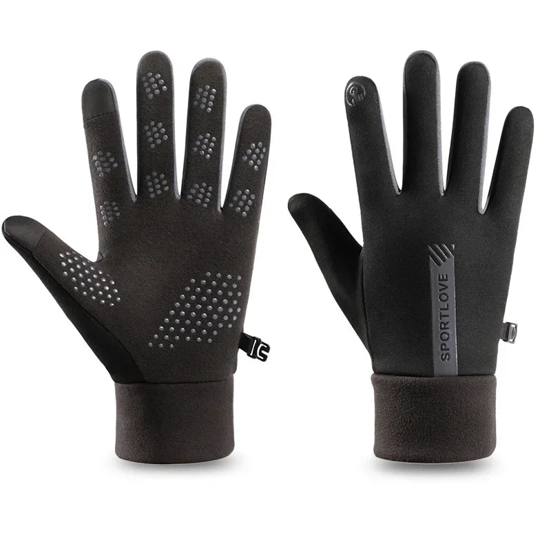 Thermal Fleece Winter Cycling Gloves – Windproof & Waterproof Thermal Cycling Gloves SWANS Black-Men