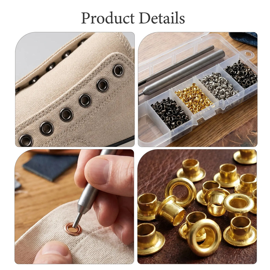 Mini Brass Grommet Eyelets Kit 2mm – 800 Sets + Setting Tools Grommet Eyelet Kit SWANS