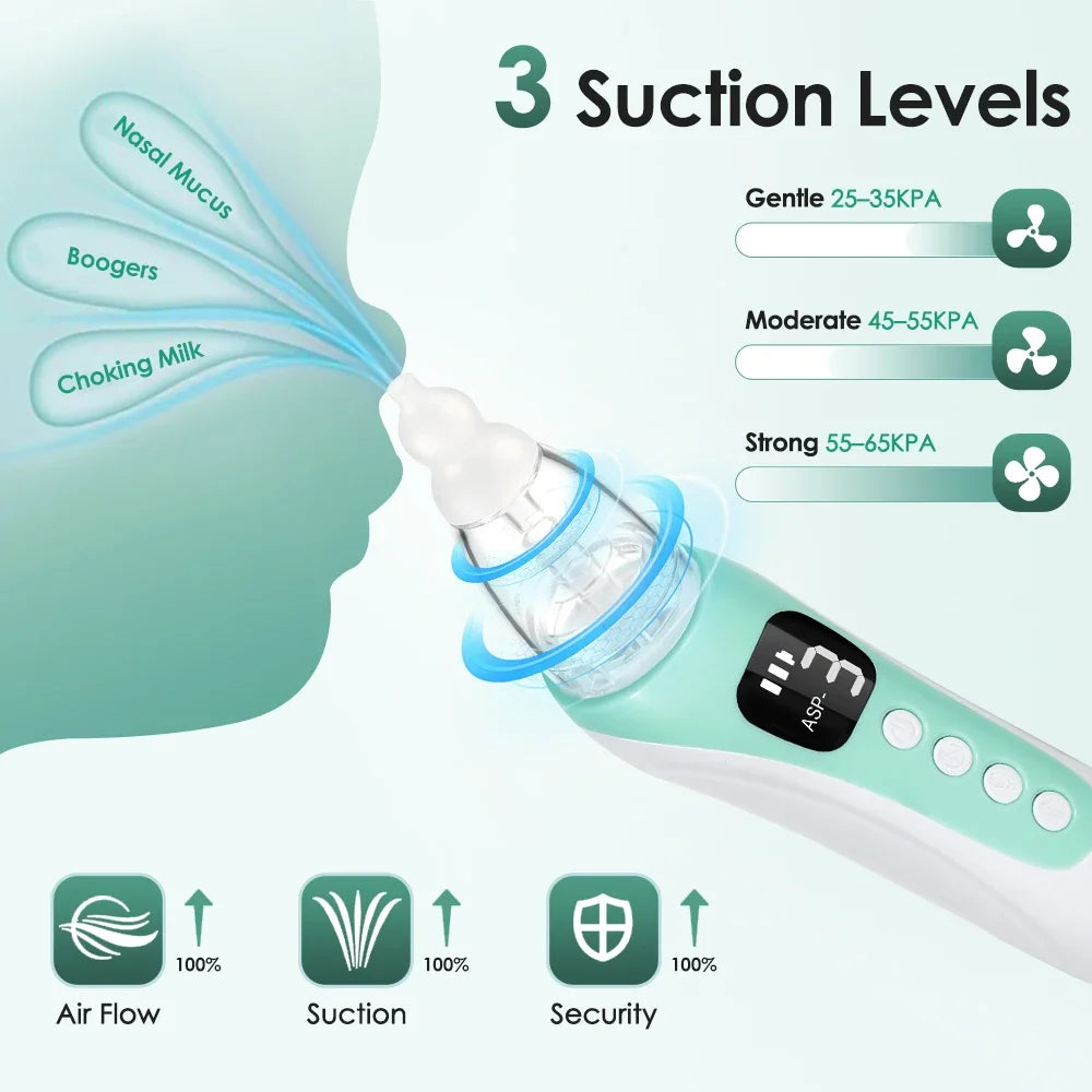 Hailicare Baby Nasal Aspirator – 3 Levels, Music & LED Display Baby Nasal Aspirator SWANS