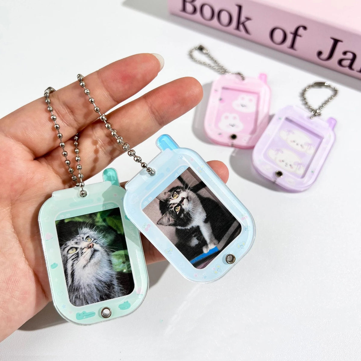 Acrylic Photo Frame Keychain – 1-Inch Photocard Holder Photo Frame Keychain SWANS
