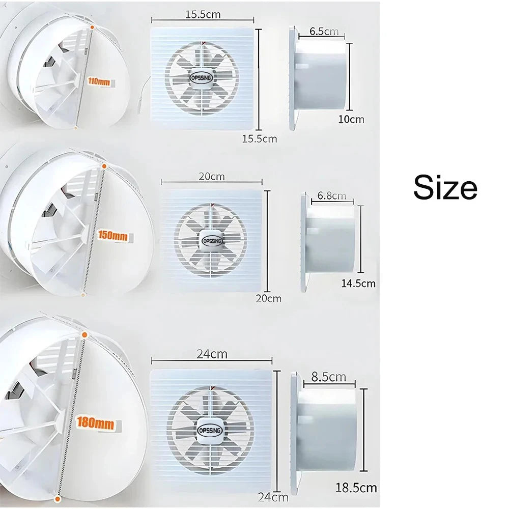 YTYIN 4"/6" Electric Exhaust Fan 220V – Quiet Wall Ventilation Fan Exhaust Ventilation Fan SWANS