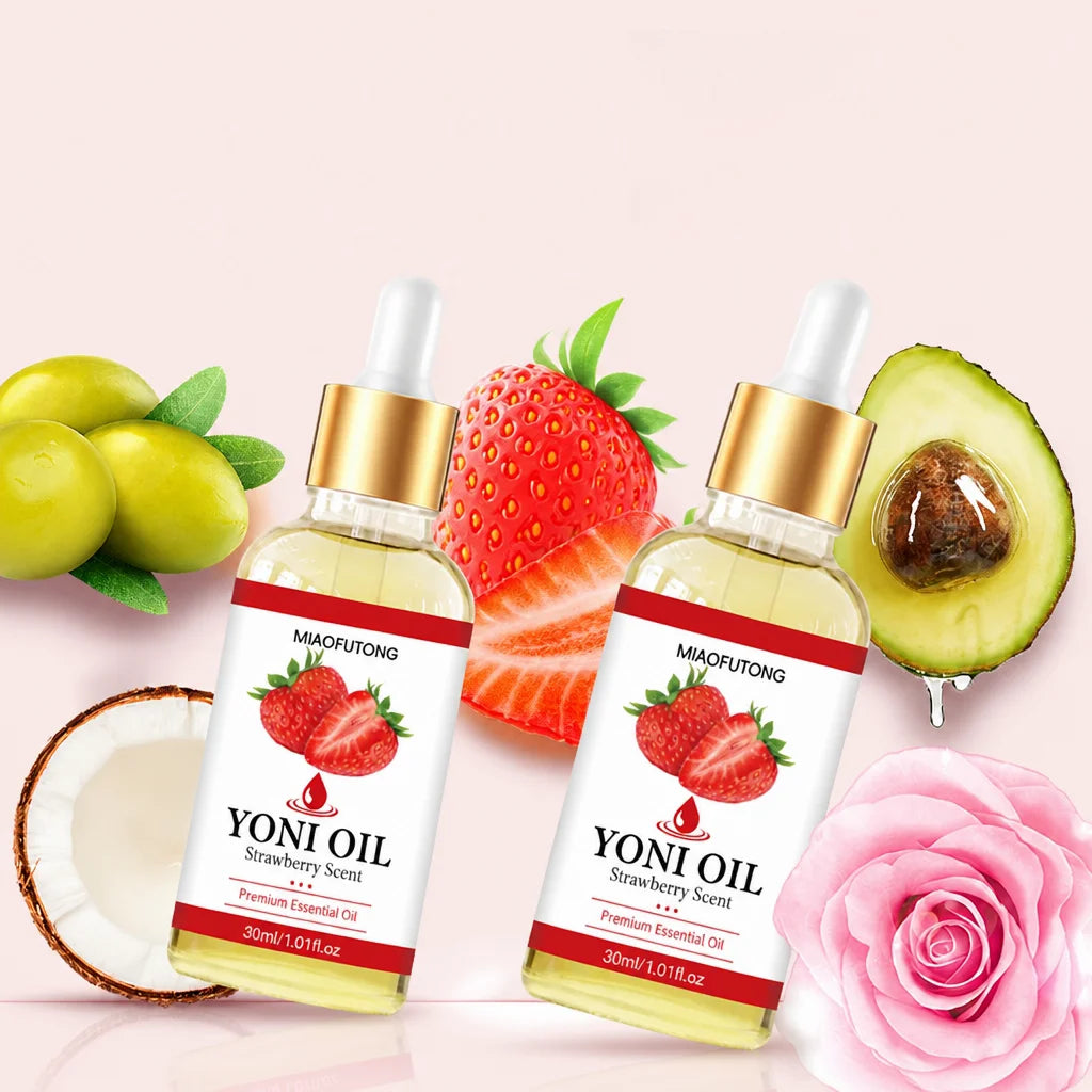Strawberry Yoni Body Oil 30ml – Moisturizing Feminine Skin Care Intimate Body Oil SWANS 2pcs United States